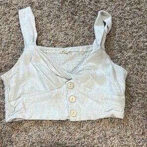 Stylish Cream Buttoned Women's Top